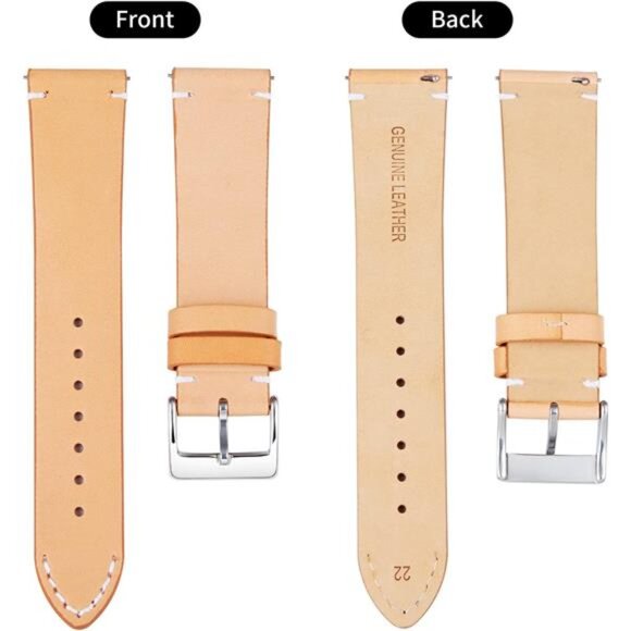 Leather Watch Band Replacement Quick Release Genuine Leather Watch - Picture 2 of 6